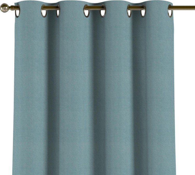 Комплект штор на люверсах ткань блэкаут с блеском синий