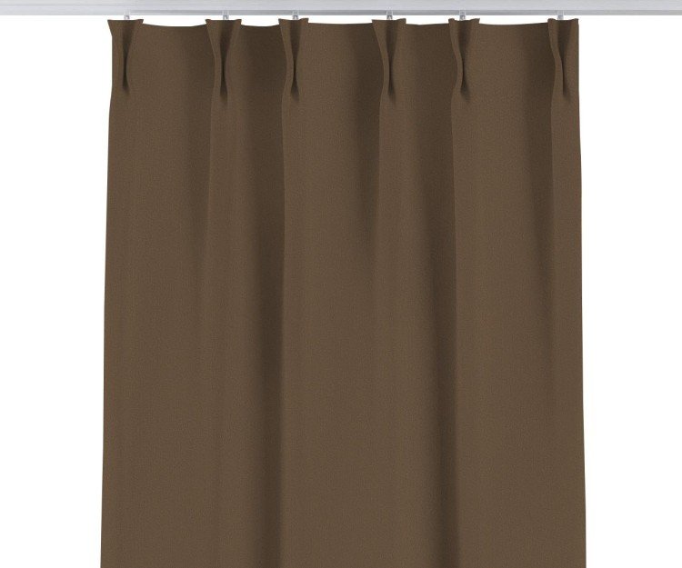 Комплект штор блэкаут однотонный коричневый, на тесьме «Кустик»