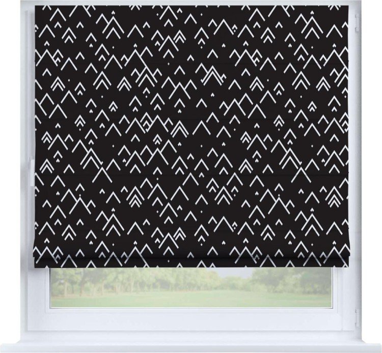 Римская штора «Кортин» на створку «Черно-белый минимализм»
