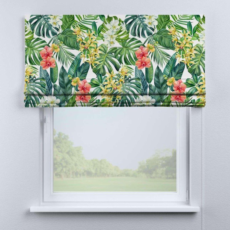 Римская штора «Кортин» для проема «Орхидеи в тропиках»