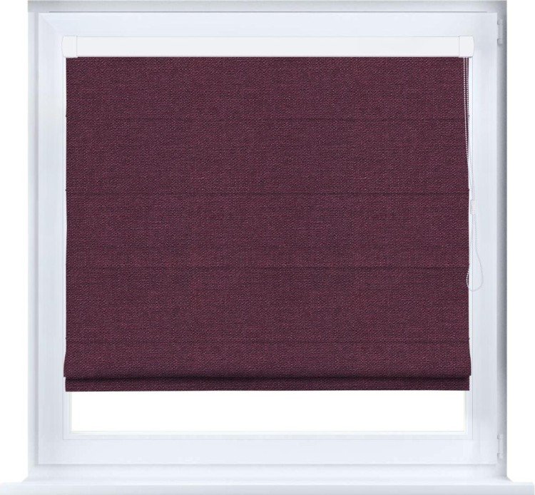 Римская штора «Кортин» кассетная, ткань лён фиолетовый